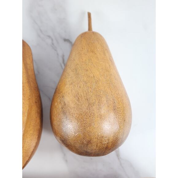 Mid Century Wood Fruit Artificial Food Banana Apple Pear Mango Hand Carved x6 - Picture 6 of 16
